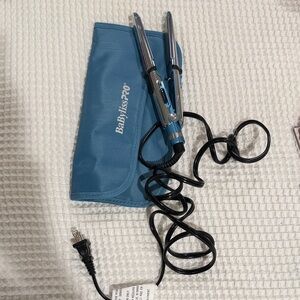 TRAVEL BaBylissPRO Silver and Blue Hair Straightener